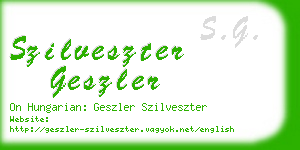 szilveszter geszler business card